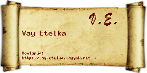Vay Etelka névjegykártya
